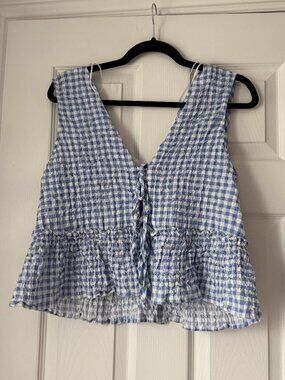 ZARA  Blue Gingham Tank